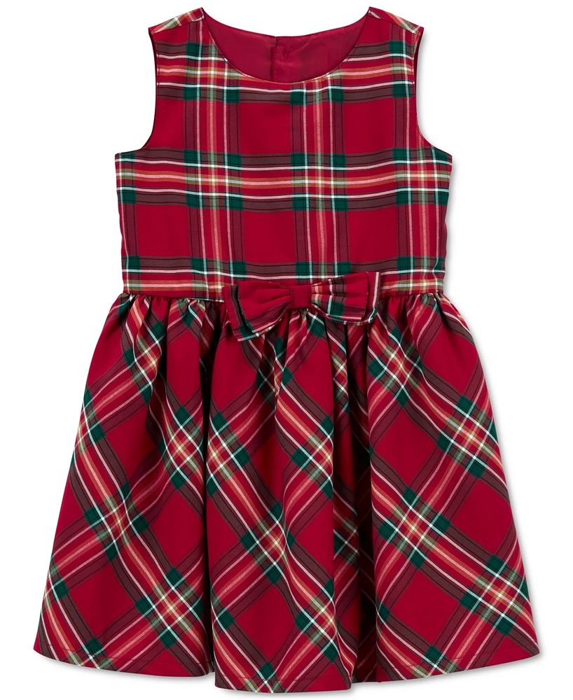 Carter's Toddler Girls Plaid Sateen Holiday Dress