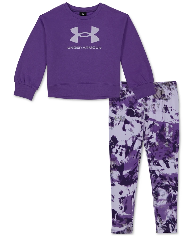 Under Armour Toddler & Little Girls 2-Pc. Fleece Sweatshirt Printed Leggings Set