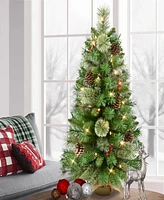 Puleo Pre-Lit Adorned Artificial Tree 3ft