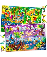 Quokka 4 x 60 Piece Wooden Puzzles for Kids Ages 4-6 – Cars Ships and Animals