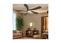 Sofucor 52" Modern Smart Ceiling Fan with 5 Solid Wood Blades