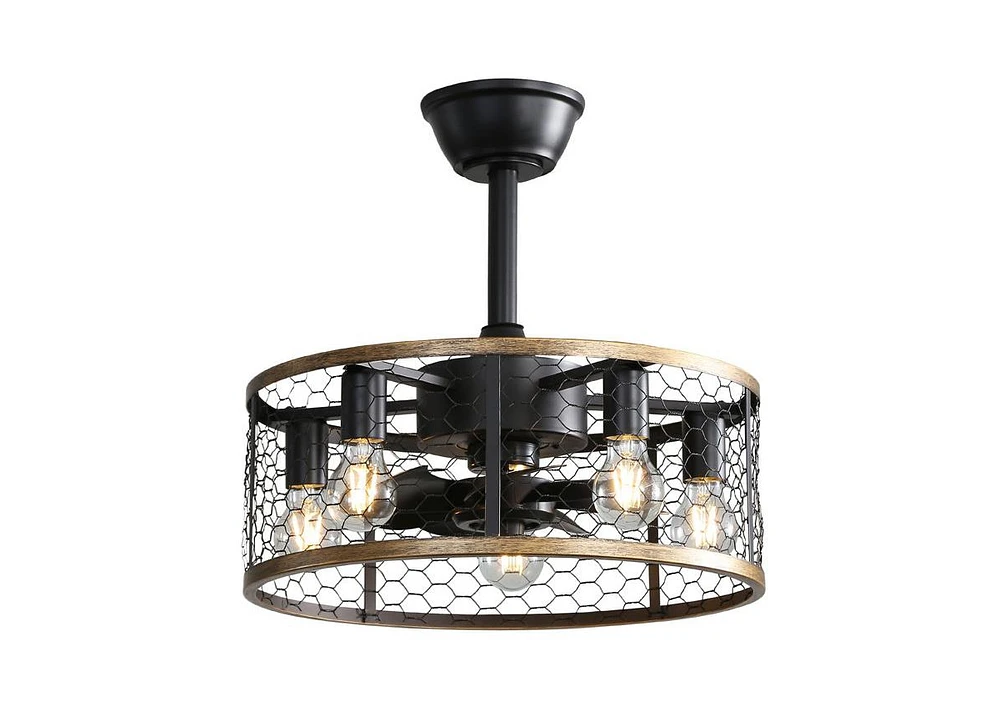 Sofucor 20" Caged Ceiling Fans with Lights