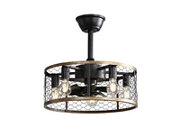 Sofucor 20" Caged Ceiling Fans with Lights