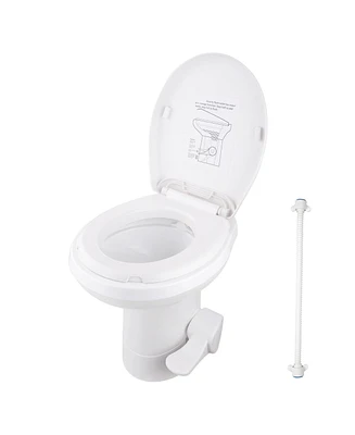 Yescom Rv Toilet Gravity Flush Camper Toilet Elongated 20" High Travel Trailer Toilet for Rv Hdpe