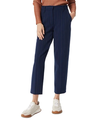 Sam Edelman Women's Pinstripe Slim-Fit Trousers - Navy