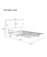 Streamdale Furniture Hydraulic Storage Platform Bed with Rgb Led Light