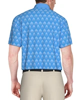 Pga Tour Men's Short Sleeve Ombre Jacquard Performance Polo Shirt