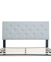 Streamdale Furniture Modern Upholstered Platform Bed Frame with Tufted Headboard