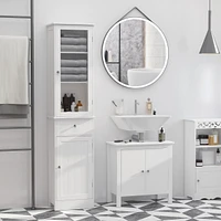 Simplie Fun Narrow Bathroom Linen Tower with Acrylic Door