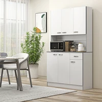 71" Modern Freestanding Kitchen Buffet Hutch With Server and Storage