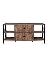 Simplie Fun Industrial Farmhouse Tv Stand for Living Room & Bedroom