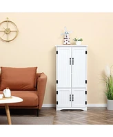 48.5" Farmhouse Kitchen Pantry, Floor Storage Cabinet, Cupboard Organizer, White