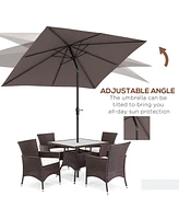 Streamdale Furniture Solar Led Patio Umbrella for Table or Base