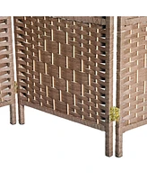 Streamdale Furniture 6' Tall Wicker Weave 3 Panel Room Divider Privacy Screen - Natural