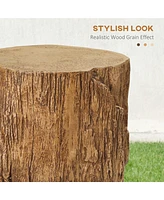 Streamdale Furniture Concrete Tree Stump Stool with Wood Grain Finish