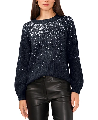 Vince Camuto Women's Sequined Raglan-Sleeve Sweater