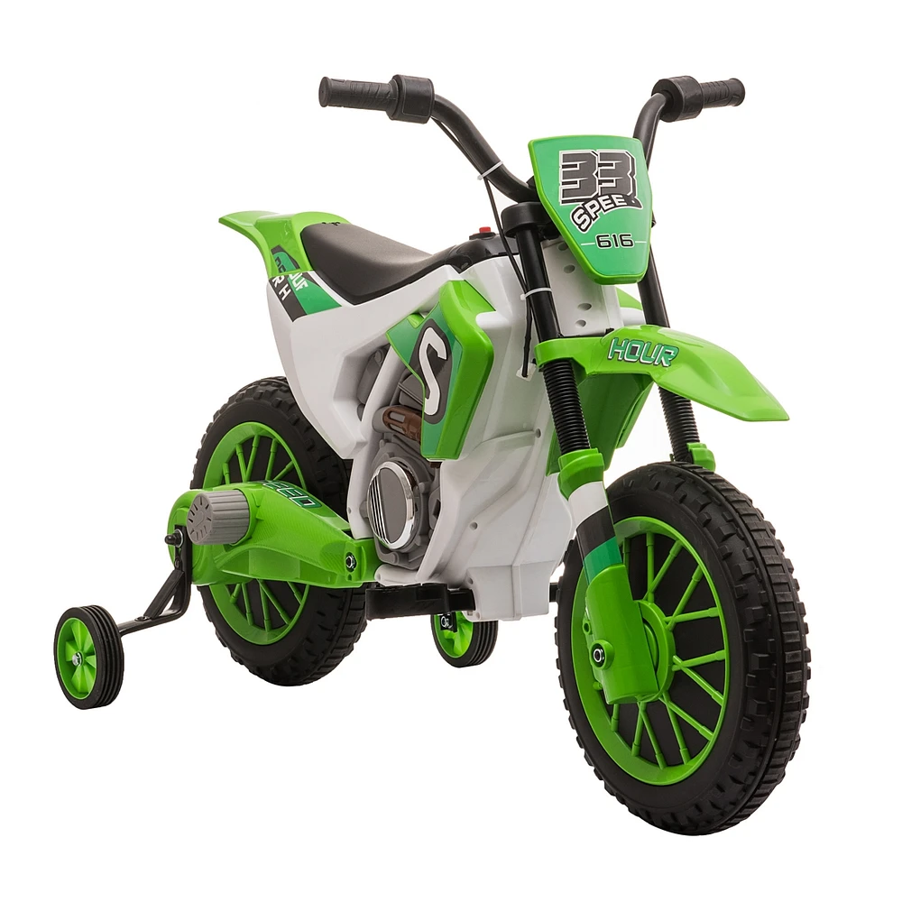 Simplie Fun Kid's Electric Dirt Bike: Battery-Powered, Green, Off-Road/Street