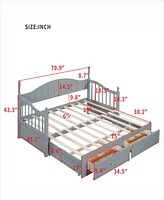 Simplie Fun Twin Daybed with Trundle, Storage & Extension, Grey (Arrives 9.12)