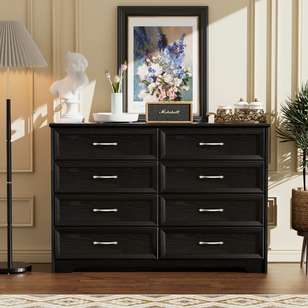 Simplie Fun 8-Drawer Dresser Chest with Metal Pulls