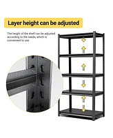 Simplie Fun 5-Tier Heavy Duty Metal Storage Shelves (63"H, 2000lbs Capacity