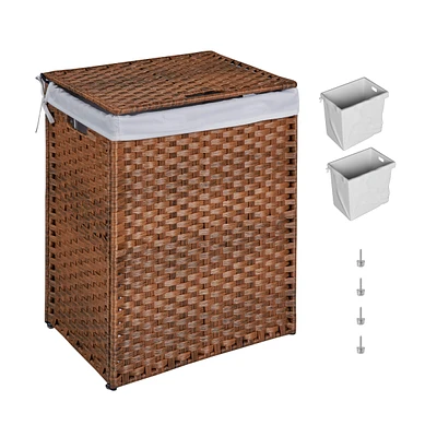 Streamdale Furniture Pe Rattan Laundry Hamper with Removable Bags