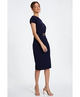 Quiz Women's Scuba Crepe Midi Dress With Buckle Detail