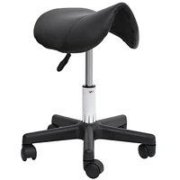 Simplie Fun Rolling Salon Stool with Ergonomic Faux Leather