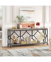 Tribesigns 71 Inch Extra Long Sofa Table, Narrow Console Tables Behind Couch Table with Open Storage Shelf