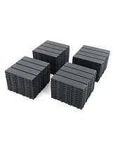 Simplie Fun 44-Pack Interlocking Deck Tiles, 12"x12" Waterproof Outdoor Tiles