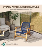 Acacia Wood Adirondack Chair with Pp Rope Weave