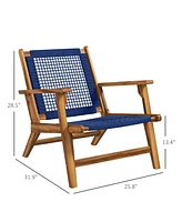 Simplie Fun Acacia Wood Adirondack Chair with Pp Rope Weave