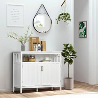 White Buffet Cabinet with Adjustable Shelves