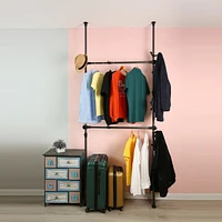 Streamdale Furniture Telescopic Garment Rack, Adjustable, Heavy-Duty, No Wall Damage