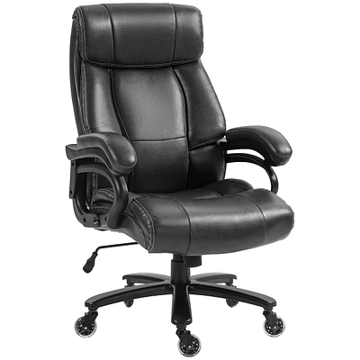 Streamdale Furniture Big and Tall Office Chair, Pu Leather Desk Chair 400lb, Black