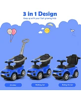 Sugift 3 1 Ride on Push Car Toddler Stroller Sliding with Music