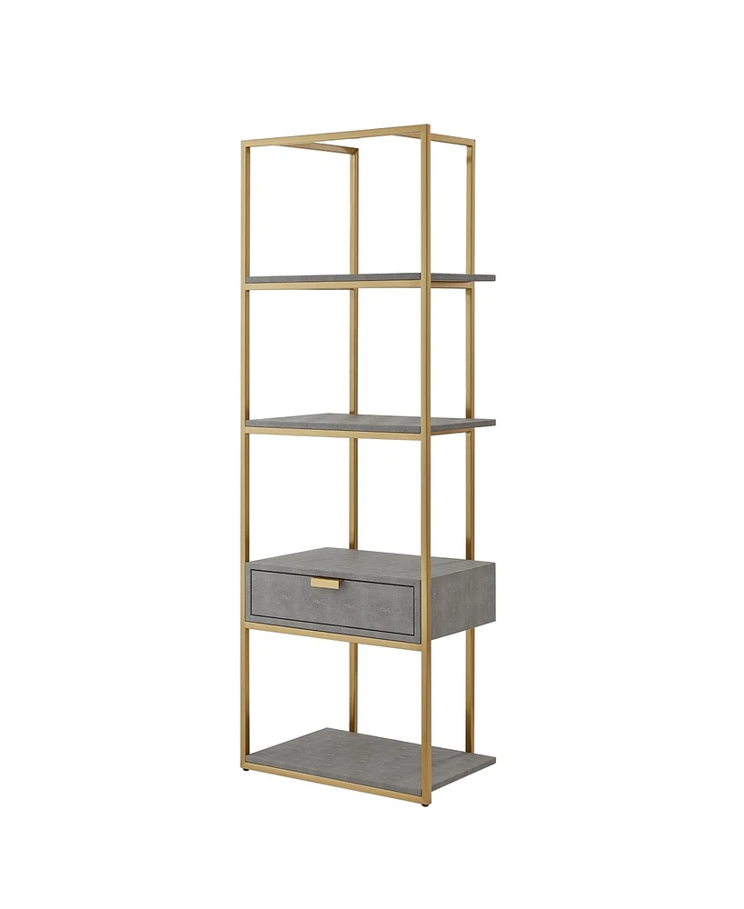 Nicole Miller Landan Faux Shagreen Bookshelf