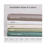 Cariloha Classic 4-Piece Twill Sheet Set | | Split King | Viscose Material |Extra soft, Cooling for Hot Sleepers