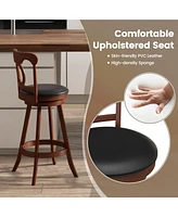 Skonyon Set of 2 30-Inch Swivel Bar Stools with Footrest