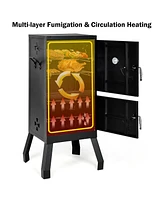 Givimo Vertical 2-Tier Outdoor Barbeque Grill with Temperature Gauge