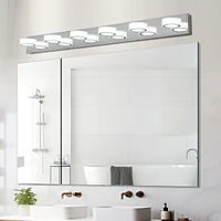 Streamdale Furniture Led Modern Chrome 6-Light Vanity Lights Fixtures Over Mirror Bath Wall Lighting