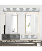 Streamdale Furniture Led Modern Chrome 6-Light Vanity Lights Fixtures Over Mirror Bath Wall Lighting