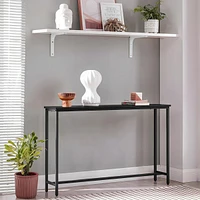 Sugift Console Table Modern Entryway Table with Durable Black Metal Frame