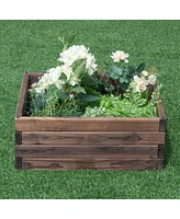 Sugift Square Raised Garden Bed Flower Vegetables Seeds Planter