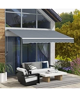 10' x 8' Retractable Patio Awning with Uv Protection