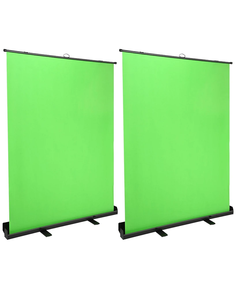 Yescom 2 Pack 62x81inch Collapsible Floor Standing Green Screen Nonwoven Background Photo