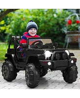 Vebreda 12V Kids Remote Control Riding Truck Car with Led Lights-White