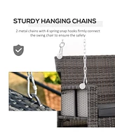 2-Person Wicker Swing Bench with Cushions