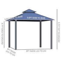 Polycarbonate Double Roof Hardtop Gazebo