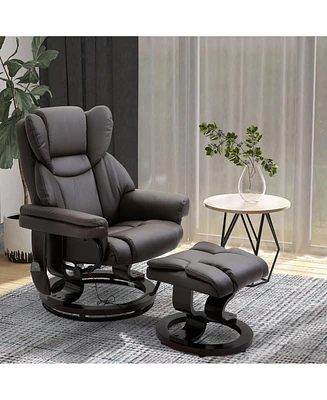 Simplie Fun Massage Recliner Chair with Ottoman, 360 Swivel Recliner and Footstool