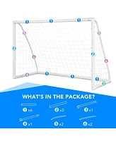 Sugift 6 x 4 Feet Soccer Goal with Strong Upvc Frame